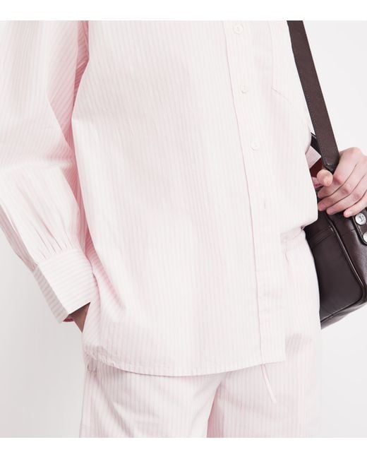 Suzie Kondi White Cotton Poplin Stripe Kappa Shirt