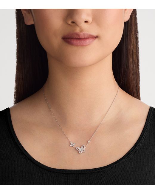 Graff Metallic And Diamond Butterfly Necklace