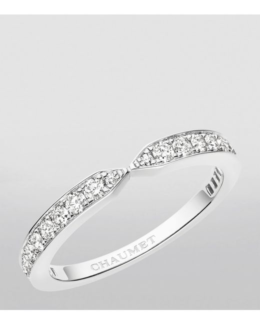 Chaumet White Platinum And Diamond Triomphe De Eternity Wedding Ring