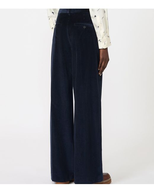 Weekend by Maxmara Blue Corduroy Wide-Leg Trousers