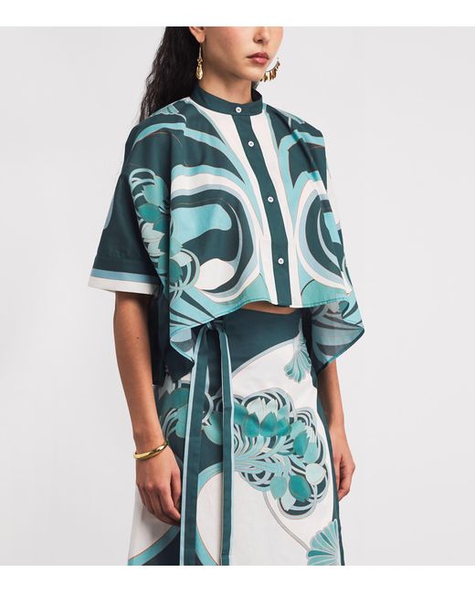 LaDoubleJ Blue Cotton Foulard Blouse