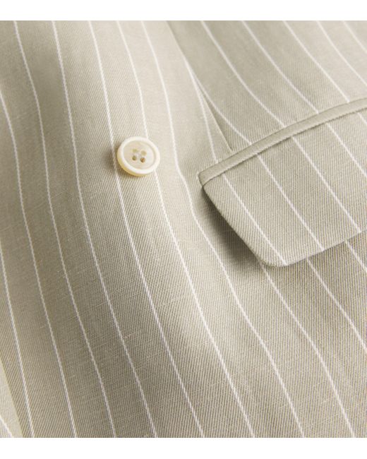 Fabiana Filippi White Pinstripe Double-Breasted Blazer
