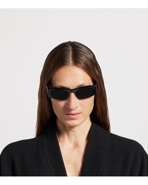 Balenciaga Black Rectangle Nano Sunglasses
