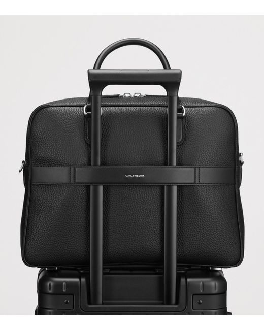Carl Friedrik Black Leather Dunloe Briefcase for men