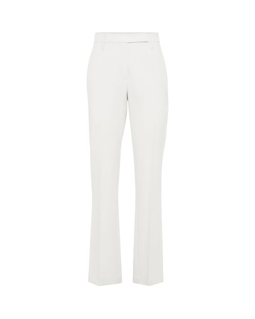 Brunello Cucinelli White Stretch-cotton Trousers