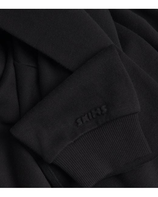 Skims Black Cotton-Blend Fleece Classic Hoodie