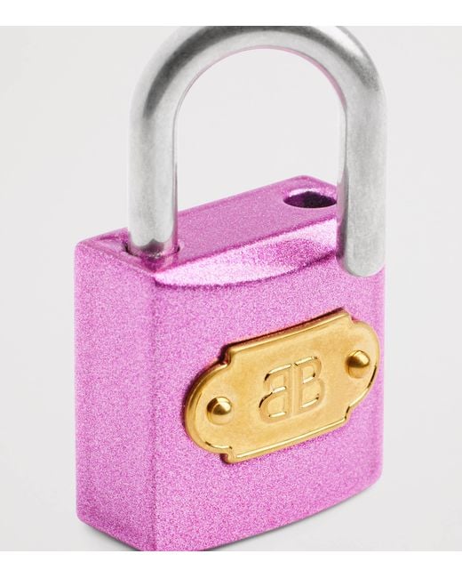 Balenciaga Pink Bb Padlock Charm
