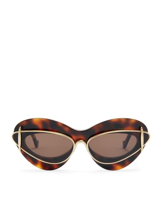 Loewe Brown Double Frame Cat Eye Sunglasses