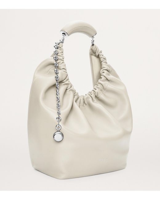 Loewe White Small Leather Squeeze Top-Handle Bag