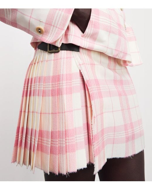 Vivienne Westwood Pink Check Pleated Mini Skirt