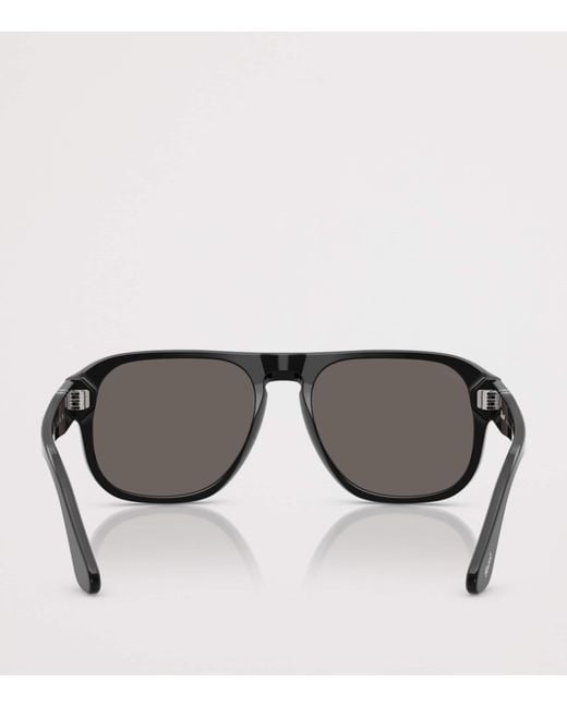 Persol Gray Acetate Jean Rectangle Sunglasses