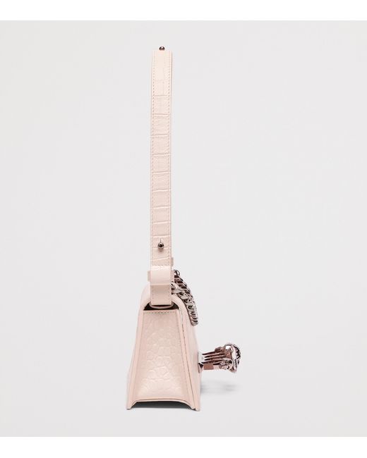 McQueen Pink Mini Leather Jewelled Shoulder Bag