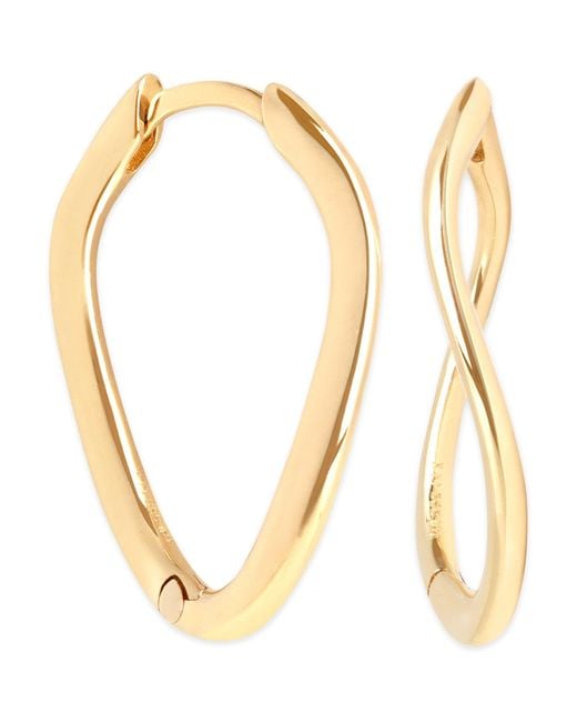 Astrid & Miyu Metallic Yellow Gold Infinity Hoop Earrings