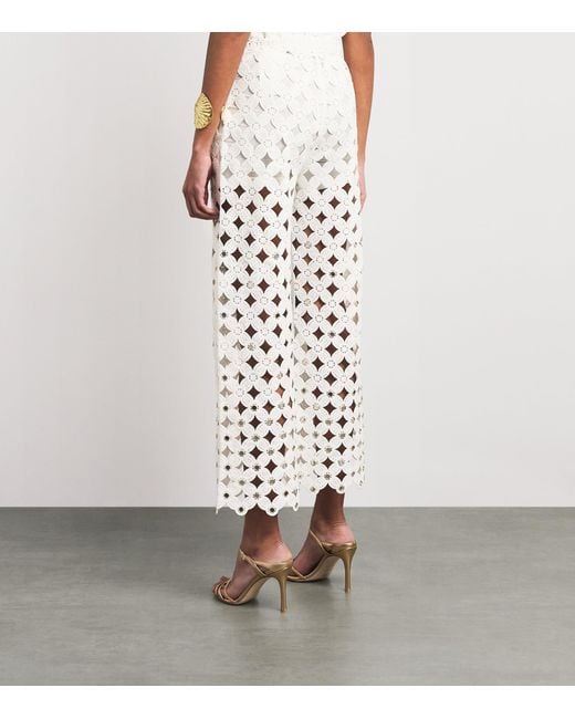 Maje White Crochet Trousers