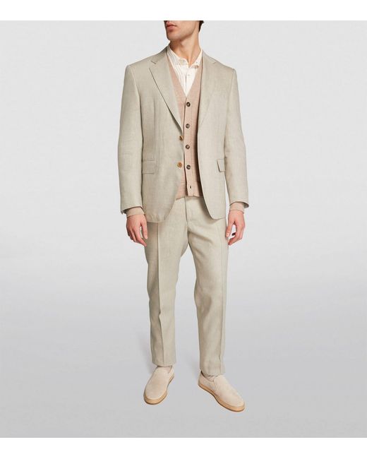 Canali Natural Linen-wool Two-piece Suit for men
