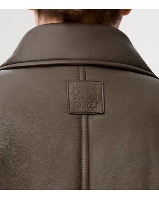 Loewe Brown Nappa Lambskin Biker Jacket