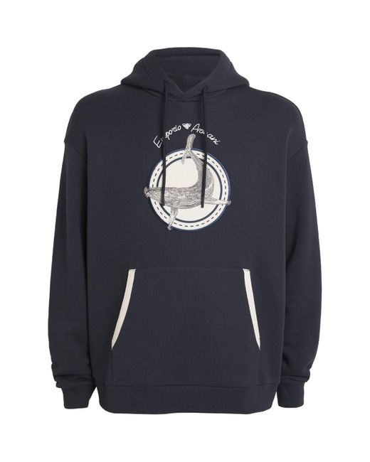 【EMPORIO ARMANI】 Men's Patch Logo Hoodie ★ Cotton 100% Emporio Armani logo-patch zip-up Hoodie | Black | FARFETCH