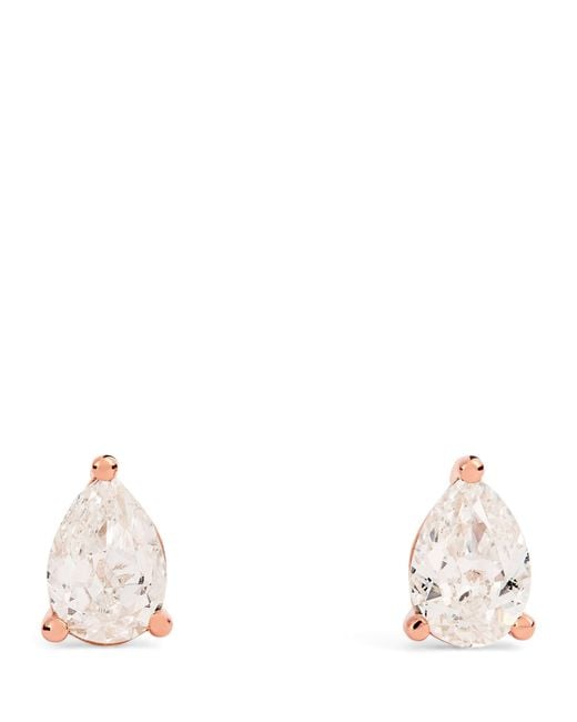 Harrods Natural And Diamond Pear Stud Earrings