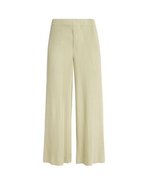 Homme Plissé Issey Miyake Green Pleated Wide-Leg Trousers for men