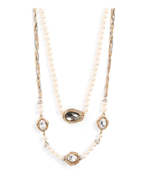 Weekend by Maxmara Natural Embellished Layered Necklace