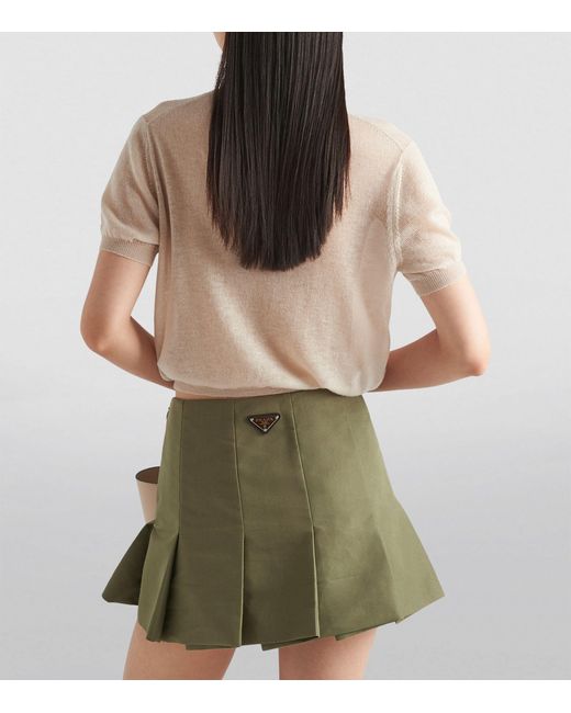 Prada Natural Cashmere Short-sleeve Cardigan