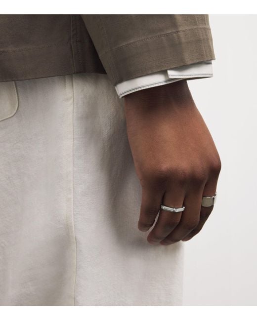 Tom Wood White Sterling Slim Umi Band Ring for men