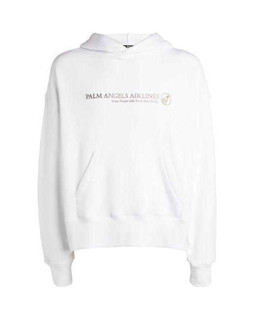 Palm Angels White Airlines Hoodie for men