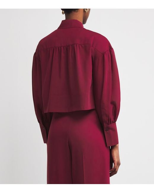 Joseph Red Wool Voile Anais Blouse