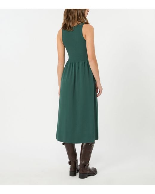 Weekend by Maxmara Green Rib-Knit Midi Dress