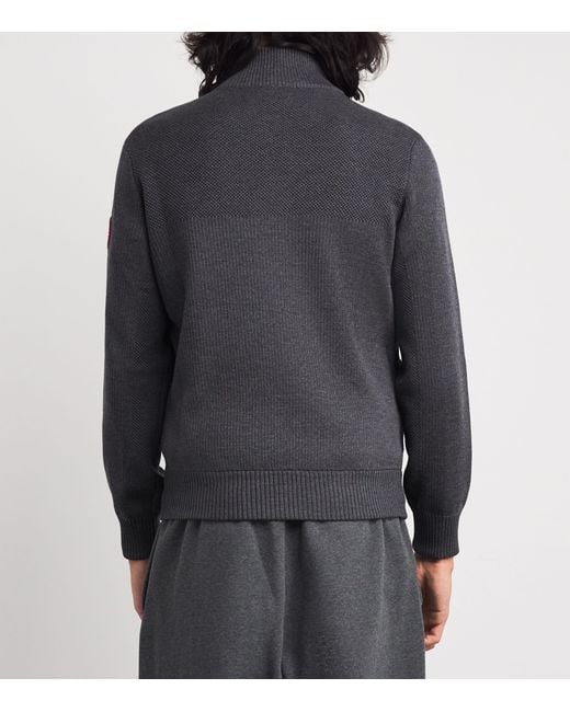 Canada Goose Gray Down-Merino Wool Hybridge Puffer Jacket for men