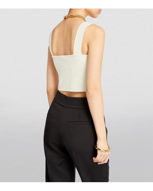 Maje White Square-Neck Crop Top