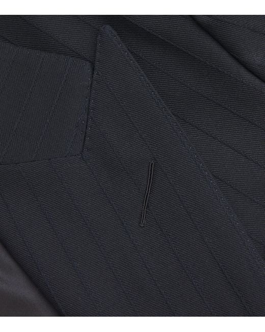 Tom Ford Blue Herringbone Stripe Atticus 2-Piece Suit for men
