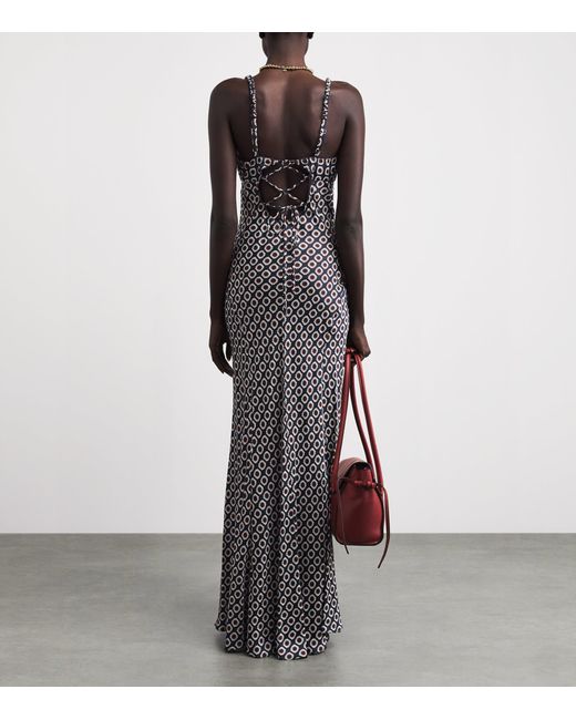 Sandro Purple Floral Slip Maxi Dress