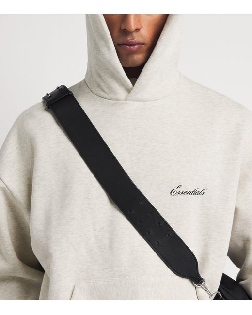 Fear Of God White Classic Logo Hoodie for men