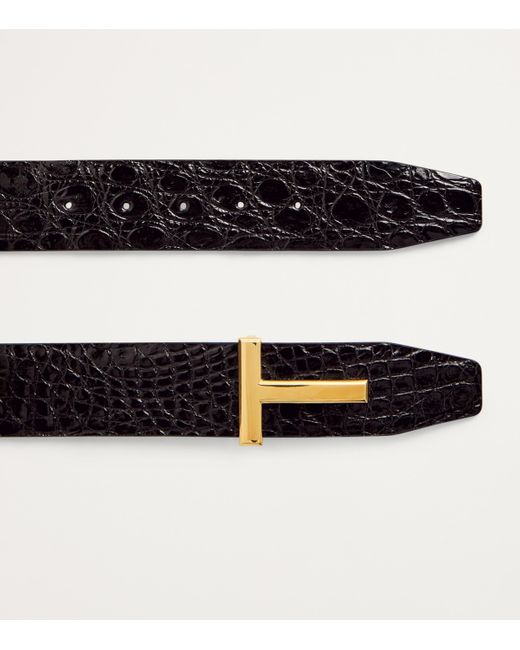 Tom Ford Natural Leather Reversible T Icon Belt for men