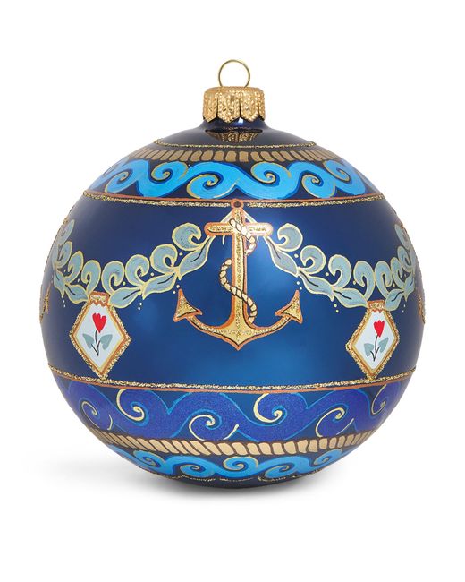 Glitterlab Blue Glass Night Sailor Bauble