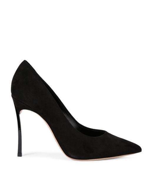 Casadei Black Suede Blade Pumps 105