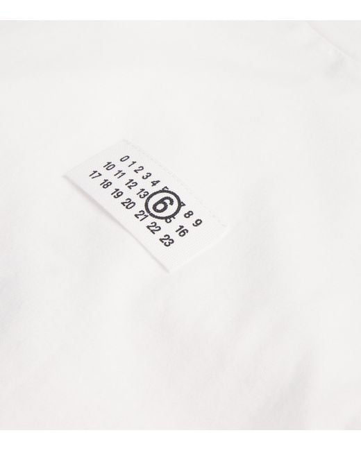 MM6 by Maison Margiela White 'Numeric Signature Mm6' Patch T-Shirt for men