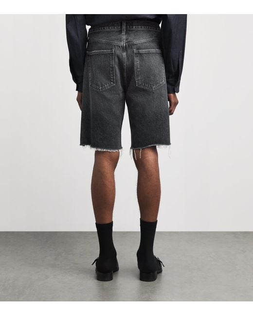 Agolde Gray Denim Anson Shorts for men