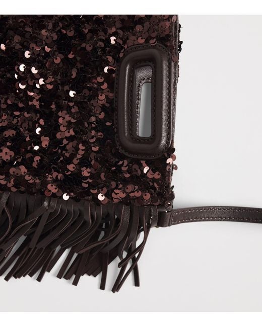 Maje Black Sequin M Mini Bag