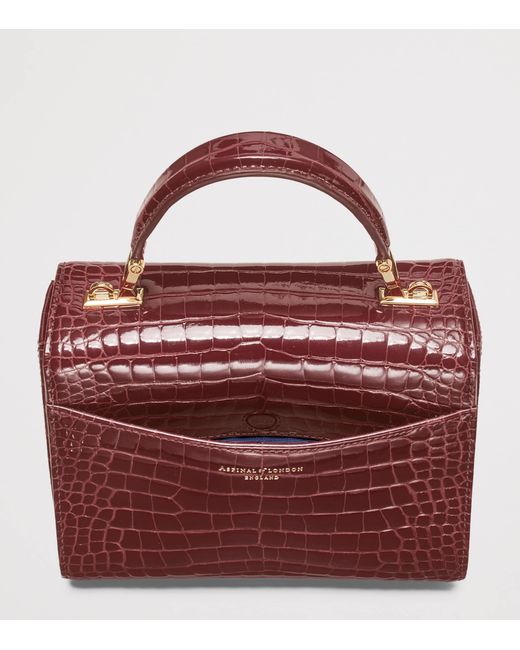 Aspinal Red Midi Mayfair Top-Handle Bag
