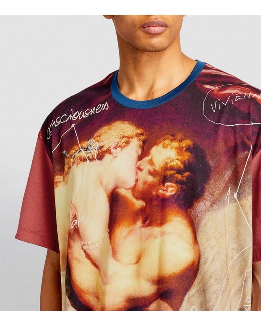 Vivienne Westwood Orange Organic Cotton Oversized Kiss T-shirt for men