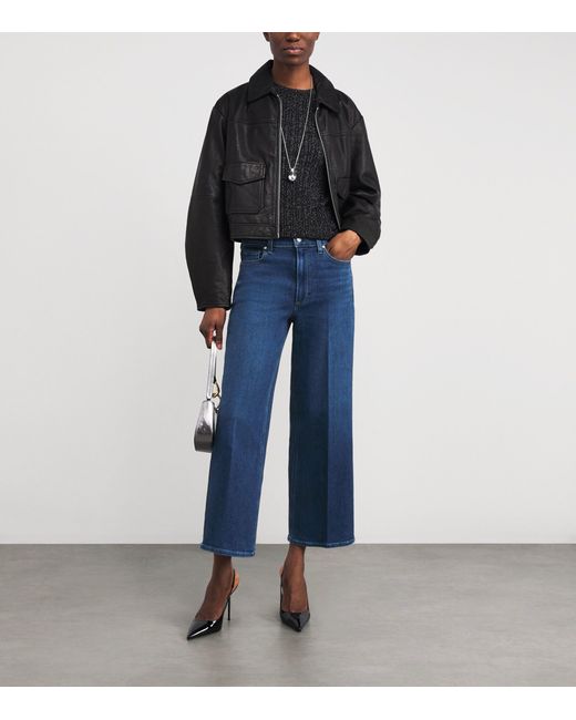 PAIGE Blue Anessa Wide-Leg Jeans