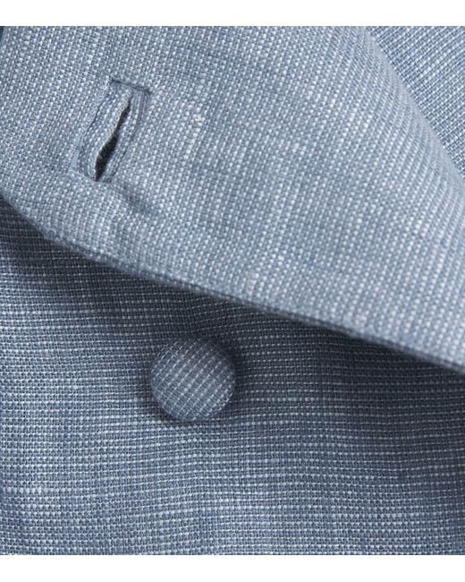 Posse Blue Linen Thea Waistcoat