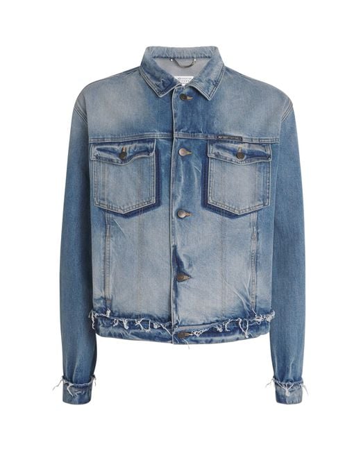 Maison Margiela Blue Distressed Denim Jacket for men
