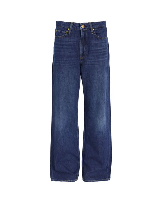 Rag & Bone Blue Logan Mid-rise Wide-leg Jeans
