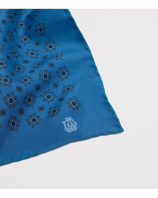 Dunhill Blue Mulberry Silk Pocket Square for men