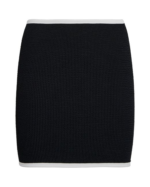 Hunza G Black Crinkled Swim Skirt