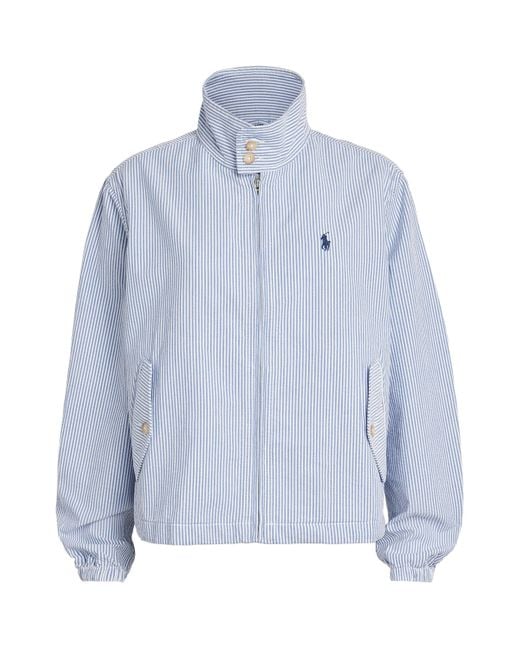 Polo Ralph Lauren Cotton Seersucker Stripe Jacket in Blue | Lyst