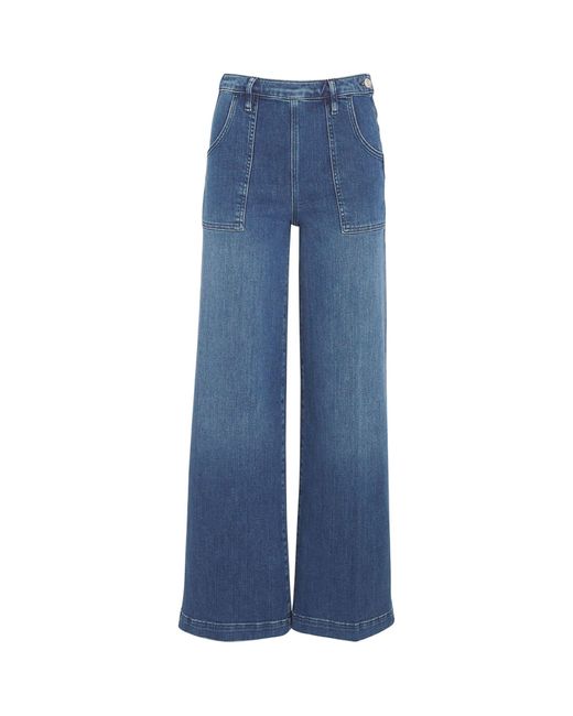 FRAME Blue Francoise Wide-leg Jeans